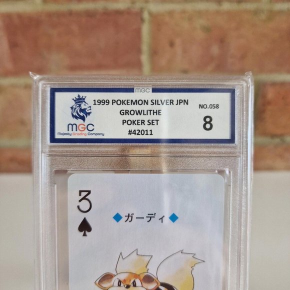 Growlithe Poker Pokemon Card Graded MGC 8 PSA+- TCG N.058 Lugia Deck 1999 - Picture 4 of 9